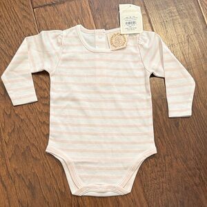 TBBC Striped Pink and White Pennys Play Shirt Onesie - size 6/12 month *NWT*